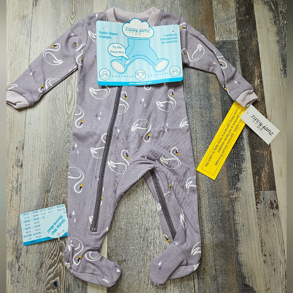 ZippyJamz Zippy Jamz 0-3 Month Zippy Footie NEW Swan